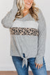 See The Beauty Front Knot Sweater- Grey