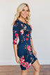 Stand In Your Love Floral Dress- Navy