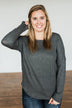 Align With You Thermal Knit Top- Charcoal