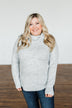Say My Name Cowl Neck Sweater- Heather Grey