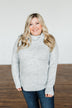 Say My Name Cowl Neck Sweater- Heather Grey