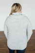 Say My Name Cowl Neck Sweater- Heather Grey