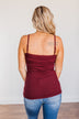 Pulse Basics Lace Trimmed Tank Top- Burgundy