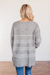 Simply The One Striped Sweater- Grey