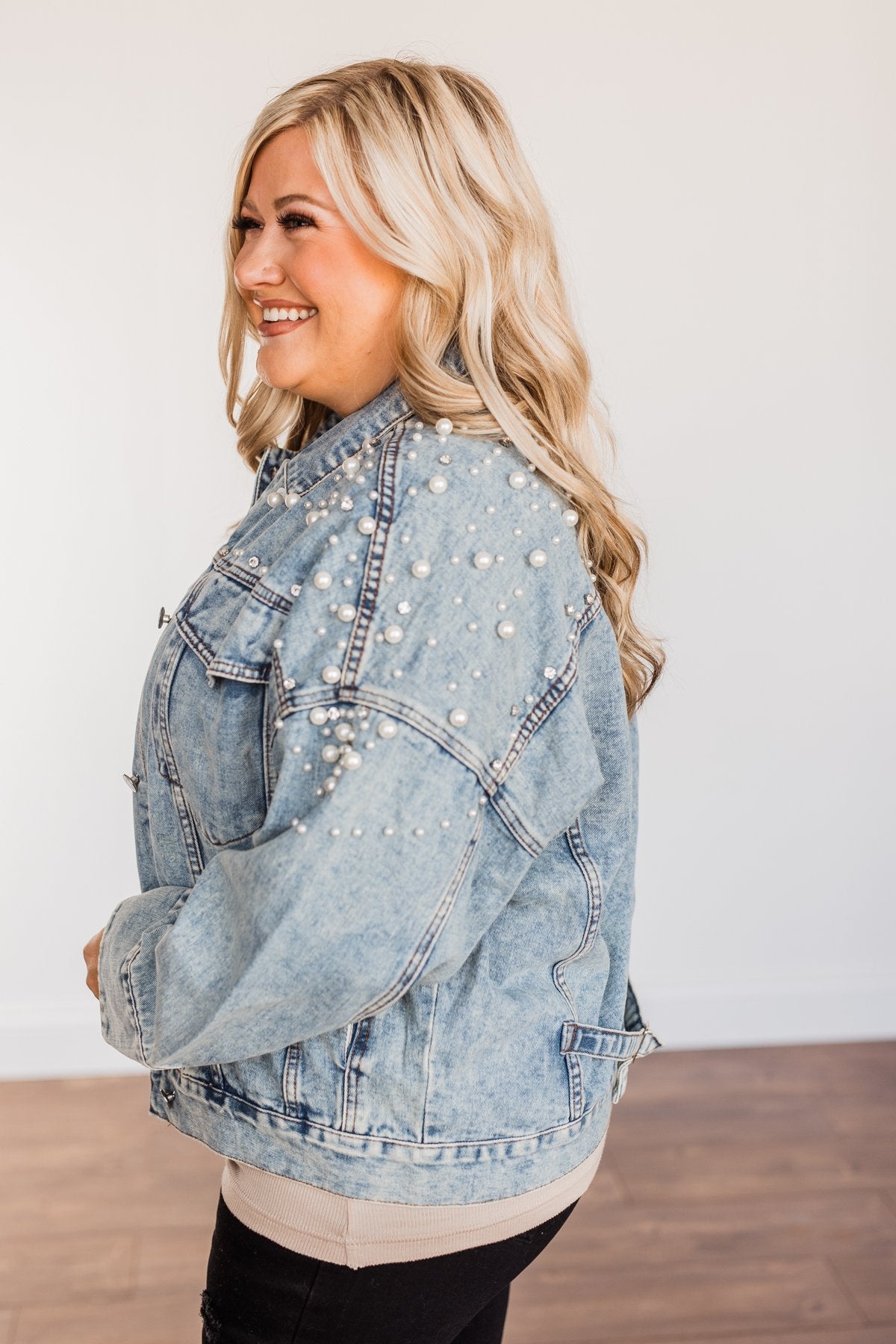 Made For The Spotlight Embellished Jean Jacket Light Wash The Pulse Boutique
