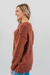 Anything Can Happen Knit Sweater- Deep Clay