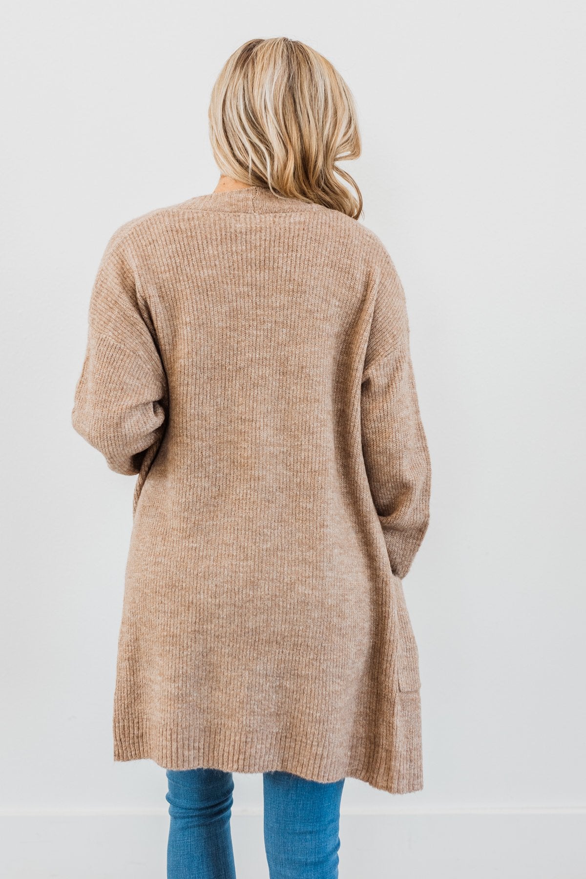 Cozy Up To You Long Knit Cardigan- Taupe