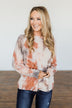 Waiting For Your Love Tie Dye Top- Beige, Rust, & Taupe