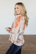 Waiting For Your Love Tie Dye Top- Beige, Rust, & Taupe