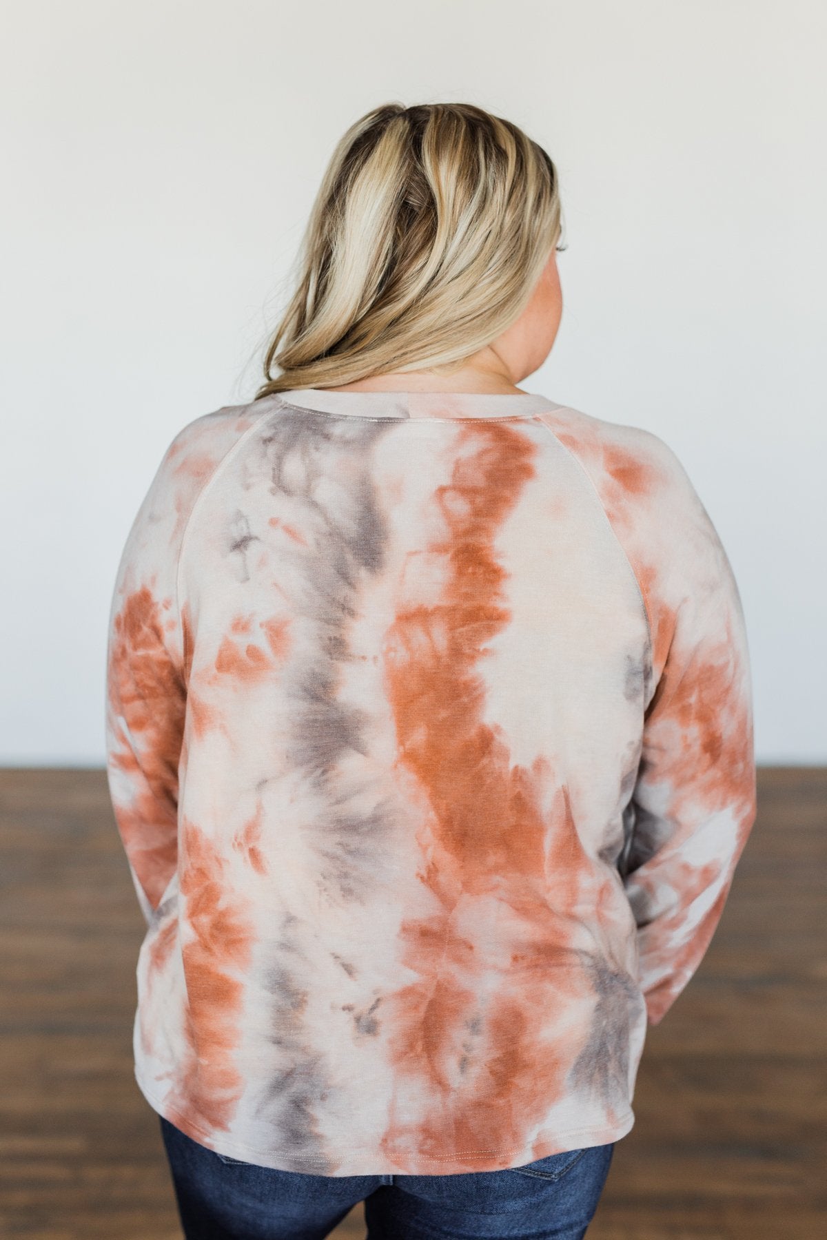 Waiting For Your Love Tie Dye Top- Beige, Rust, & Taupe