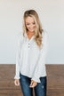 Sail Away With Me Knit Button Top- Ivory