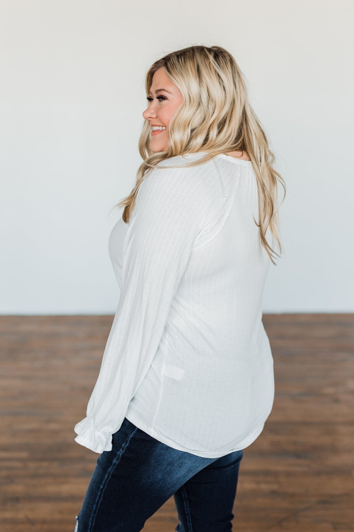 Sail Away With Me Knit Button Top- Ivory