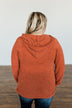 At First Sight Knit Hoodie- Rust