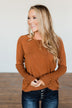 Butter Me Up Knit Sweater- Dark Camel