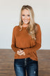 Butter Me Up Knit Sweater- Dark Camel
