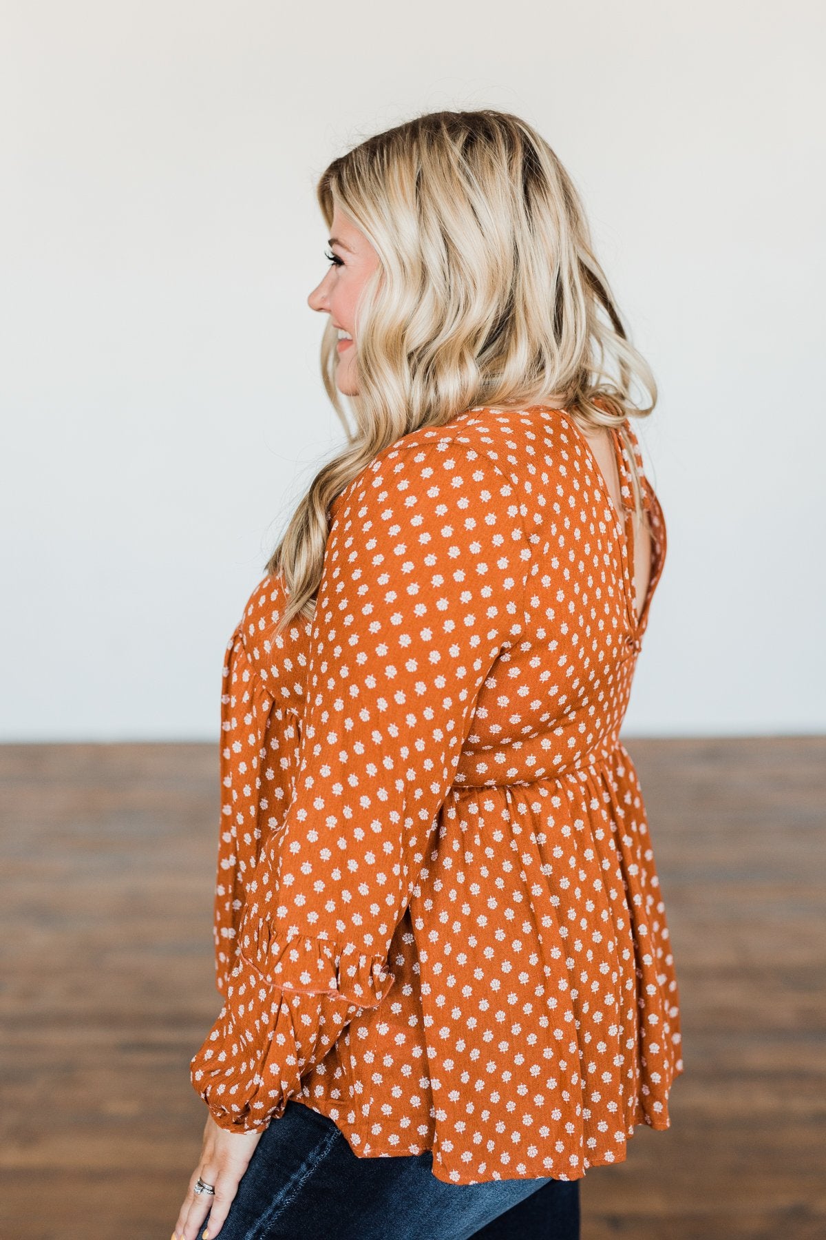 Wander Through The Wildflowers Blouse- Deep Burnt Orange