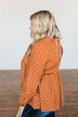 Wander Through The Wildflowers Blouse- Deep Burnt Orange