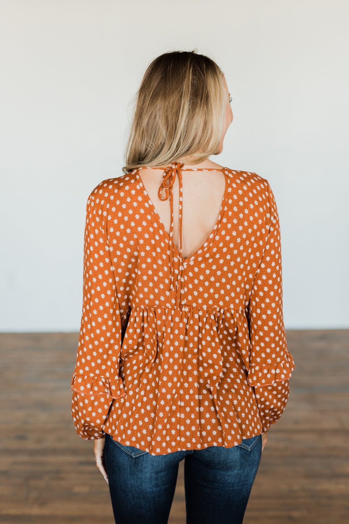 Wander Through The Wildflowers Blouse- Deep Burnt Orange