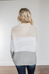 Warm & Toasty Color Block Knit Sweater- Beige & Grey