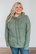 Searching For You Cowl Neck Top- Sage