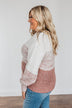 Warm Hugs Knit Color Block Sweater- Rust