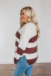 Burning Passion Striped Knit Sweater- Ivory & Burgundy