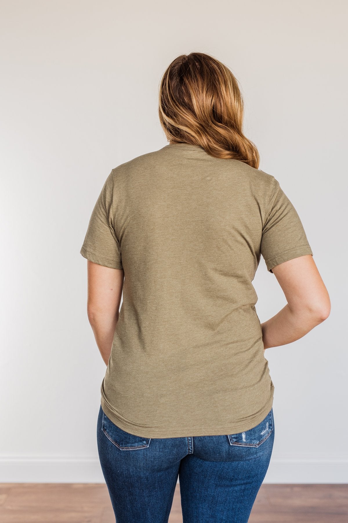 "Stay Wild. Roam Free" Buffalo Graphic Tee- Olive