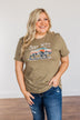 "Stay Wild. Roam Free" Buffalo Graphic Tee- Olive