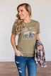 "Stay Wild. Roam Free" Buffalo Graphic Tee- Olive