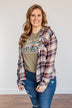 Thread & Supply Deep Feelings Plaid Top- Olive & Copper