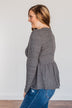 Time Spent Together Babydoll Top- Charcoal