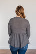 Time Spent Together Babydoll Top- Charcoal