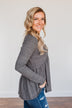 Time Spent Together Babydoll Top- Charcoal
