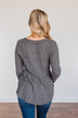 Time Spent Together Babydoll Top- Charcoal