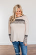 Can't Stop Smiling Long Sleeve Top- Taupe