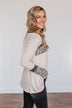 Can't Stop Smiling Long Sleeve Top- Taupe