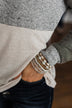 Always Elegant Beaded Bracelet Set- Cream & Gold