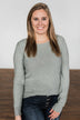 Up In The Clouds Knit Sweater- Sage