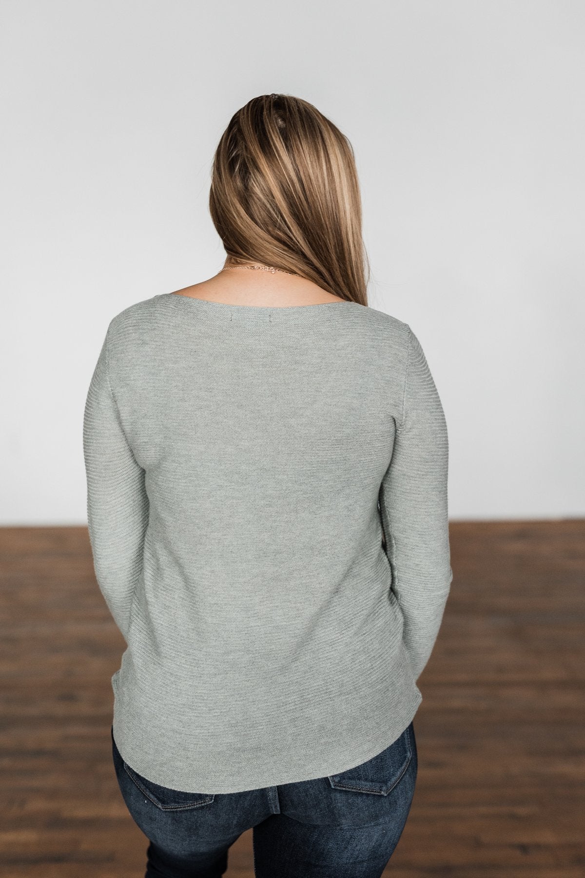 Up In The Clouds Knit Sweater- Sage