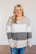 Inspirational Sights Color Block Sweater- Beige & Charcoal