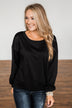 You Make It Easy Pullover Top- Black