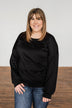You Make It Easy Pullover Top- Black