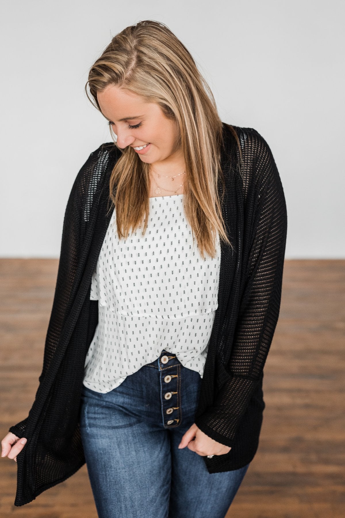 Sincerely Yours Knit Cardigan- Black
