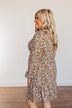 Dance The Night Away Smocked Floral Dress- Olive