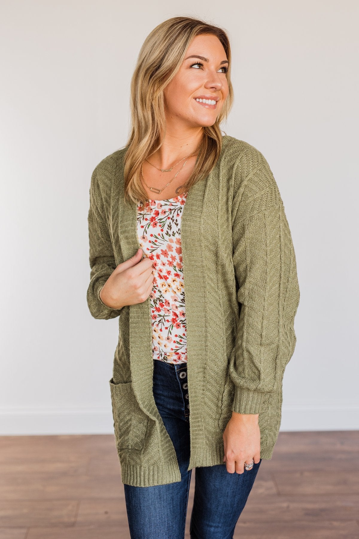 Because You're Mine Knit Cardigan- Olive