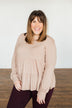 Our Sweet Love Babydoll Knit Top- Natural