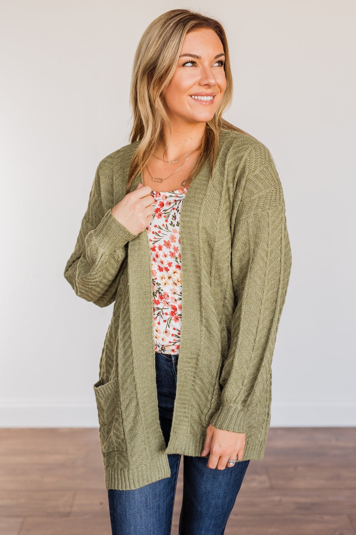Because You're Mine Knit Cardigan- Olive