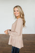 Our Sweet Love Babydoll Knit Top- Natural