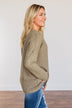 Ready For Whatever Waffle Knit Top- Dark Olive