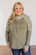 Explore With Me Cowl Neck Top- Olive
